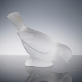 Lalique Crystal Sparrow Figurine