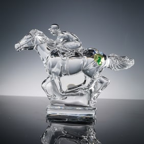 Waterford Crystal Figurine, Racing Horse with Jockey