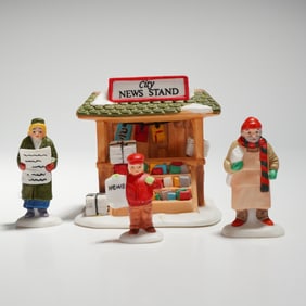 Department 56 Christmas Heritage Village Figurine Set, City News Stand
