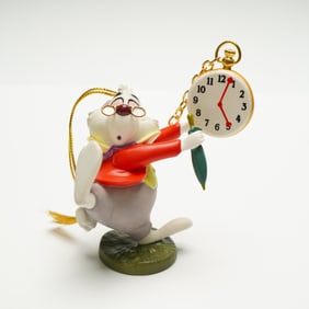 Walt Disney Figurine Ornament, White Rabbit No Time to Say Hello-Goodbye!