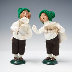 2pc Byers' Choice 20th Anniversary Newspaper Boy Figurines