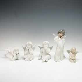5pc Angel Porcelain Figurines, Rosenthal, Lladro, and More