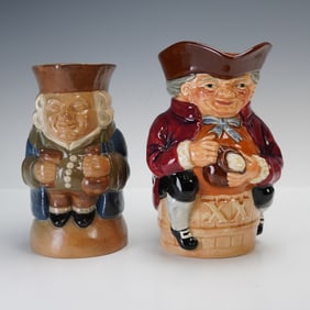 2pc Royal Doulton Large Toby Jugs, Toby XX and Standing Man
