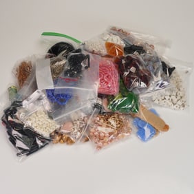 Assorted Retro Jewelry Components, Beads, Bracelets and More