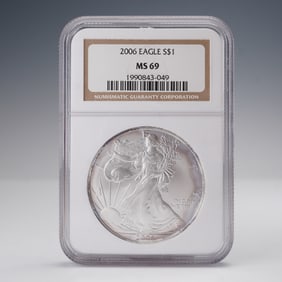 2006 American Silver Eagle Dollar Coin NGC Graded MS 69