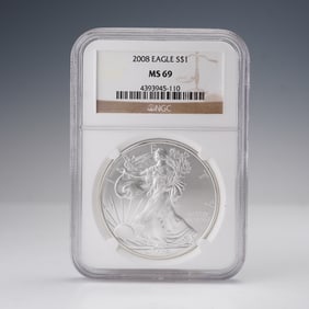 2008 American Silver Eagle Dollar NGC Graded MS69