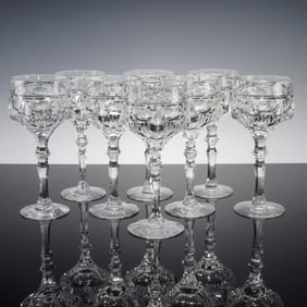 8pc Clear Cut Crystal Cocktail Coupe Glasses