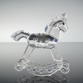 Swarovski Crystal Figurine, Rocking Horse, Signed