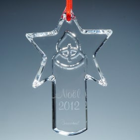 Baccarat Crystal Candle Christmas Ornament, Noel 2012