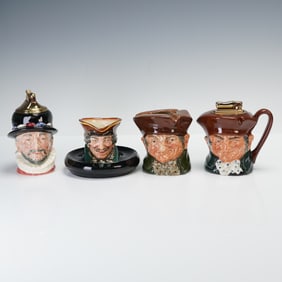 4pc Royal Doulton Character Tobacciana, Lighters and Ashtrays