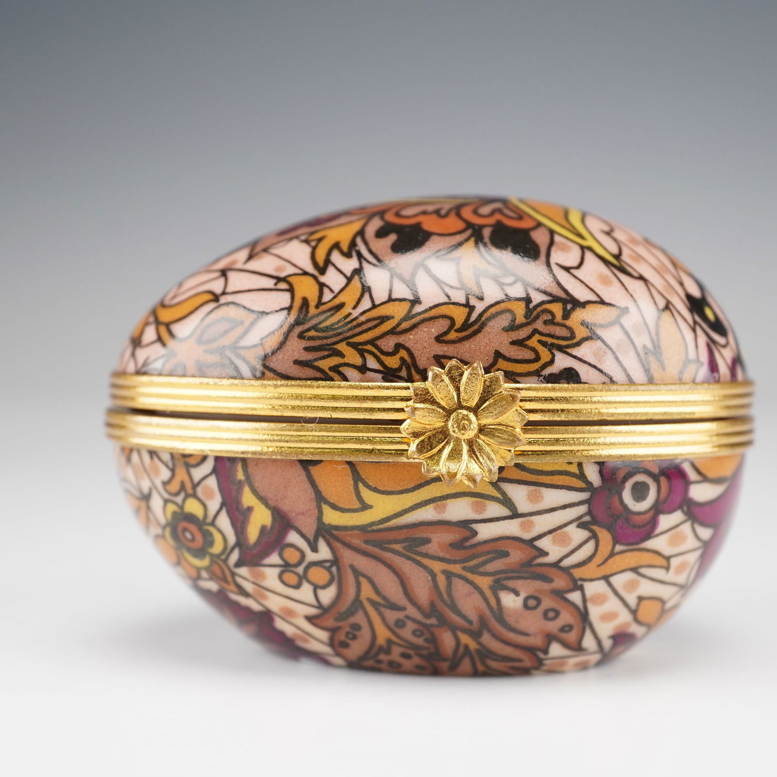 C D Limoges Porcelain Floral Egg Box (1 of 5)