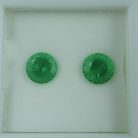 2pc Color-changing Zandrite Round Gemstone Set, 3.25 CTW