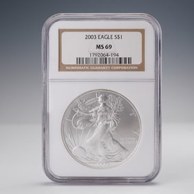 2003 American Silver Eagle Dollar Coin NGC Graded MS 69