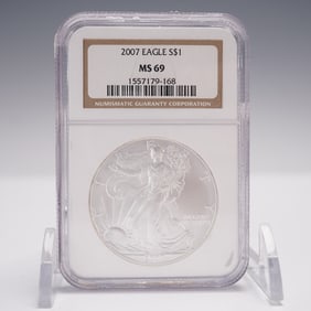 2007 American Silver Eagle 1 Dollar NGC Graded MS 69
