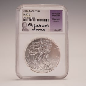 2014 American Silver Eagle One Dollar Coin NGC Graded MS 70
