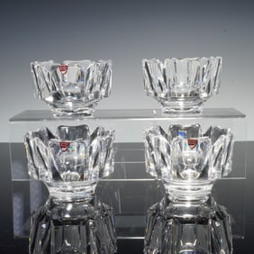 4pc Orrefors Crystal Bowls, Corona