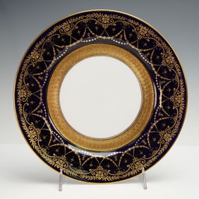 Royal Doulton Porcelain Blue and Gold Cabinet Plate