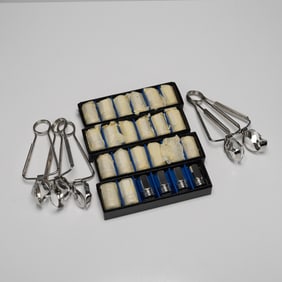 9pc Inox French Escargot Tongs, and Japanese Salt & Pepper Shakers