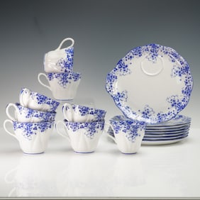 16pc Royal Albert Bone China Tea Service for 8, Dainty Blue