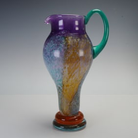Kosta Boda Kjell Engman Can Can Art Glass Pitcher