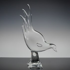 Murano Art Glass by Licio Zanetti Bird Sculpture, Signed
