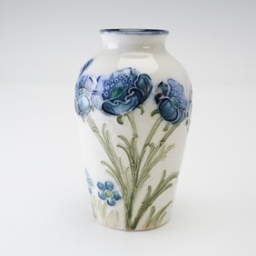James MacIntyre by William Moorcroft Miniature Blue Poppy Vase