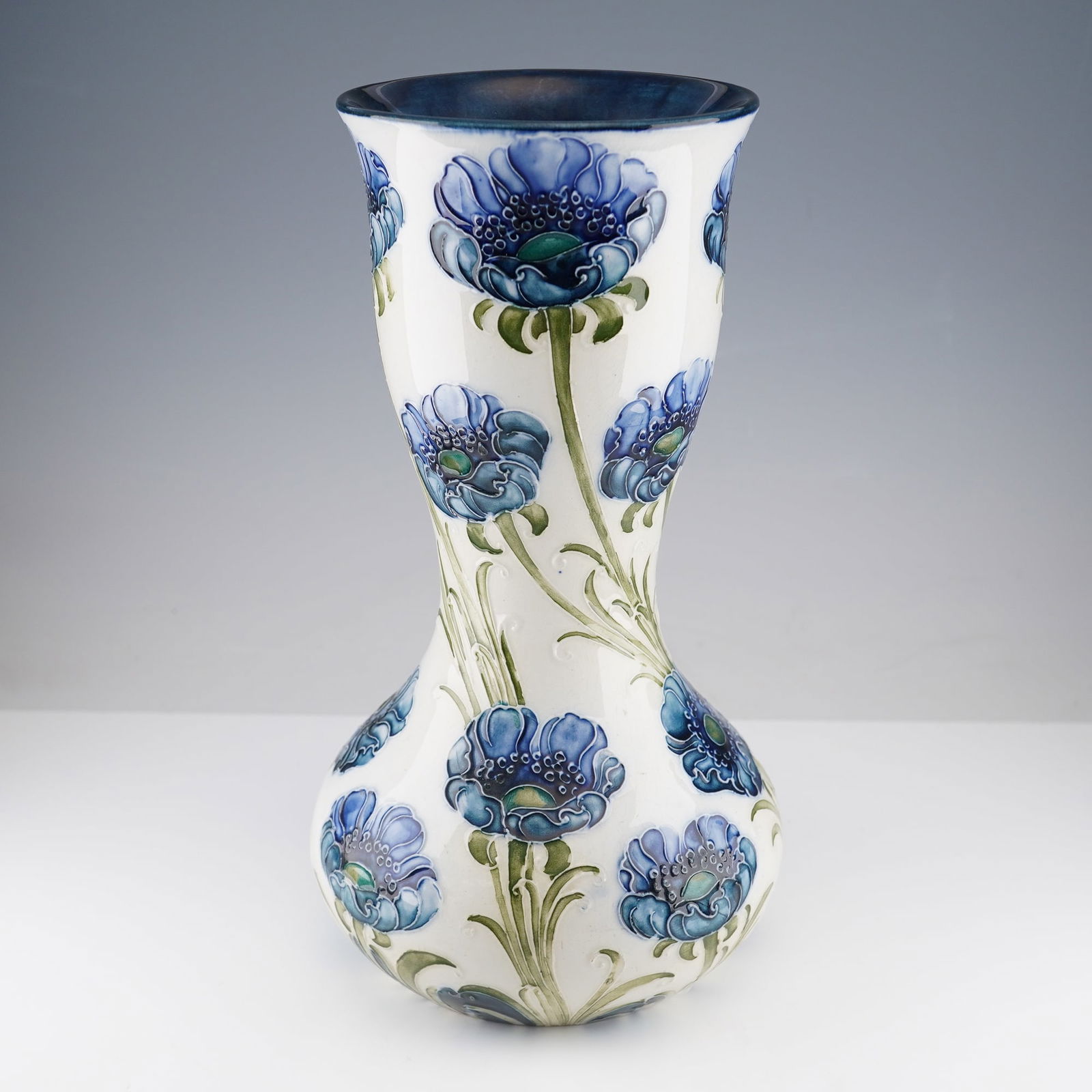 William Moorcroft for James Macintyre Florian Ware Vase, Blue Poppy (1 of 5)