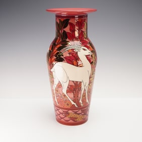 Dennis Chinaworks by Sally Tuffin Vase, Red Lustre Antelope