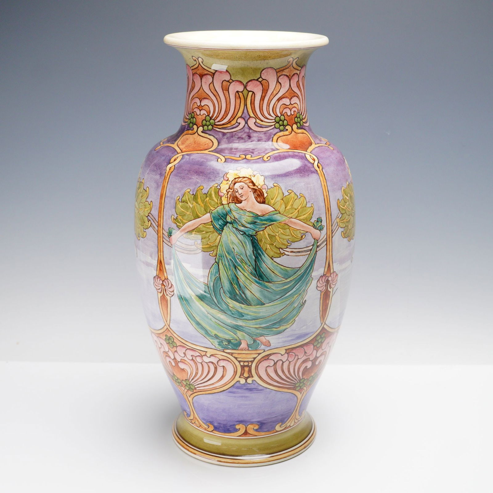 Doulton Lambeth Art Nouveau Faience Vase, Featuring Ethereal Figures (1 of 3)