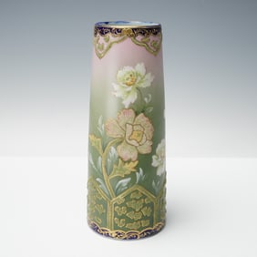 Kinran Porcelain Coralene Floral Vase