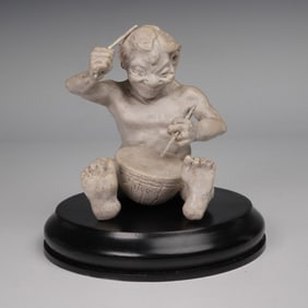 Martin Brothers Potters Stoneware Figurine, Imp Musician - The Drummer
