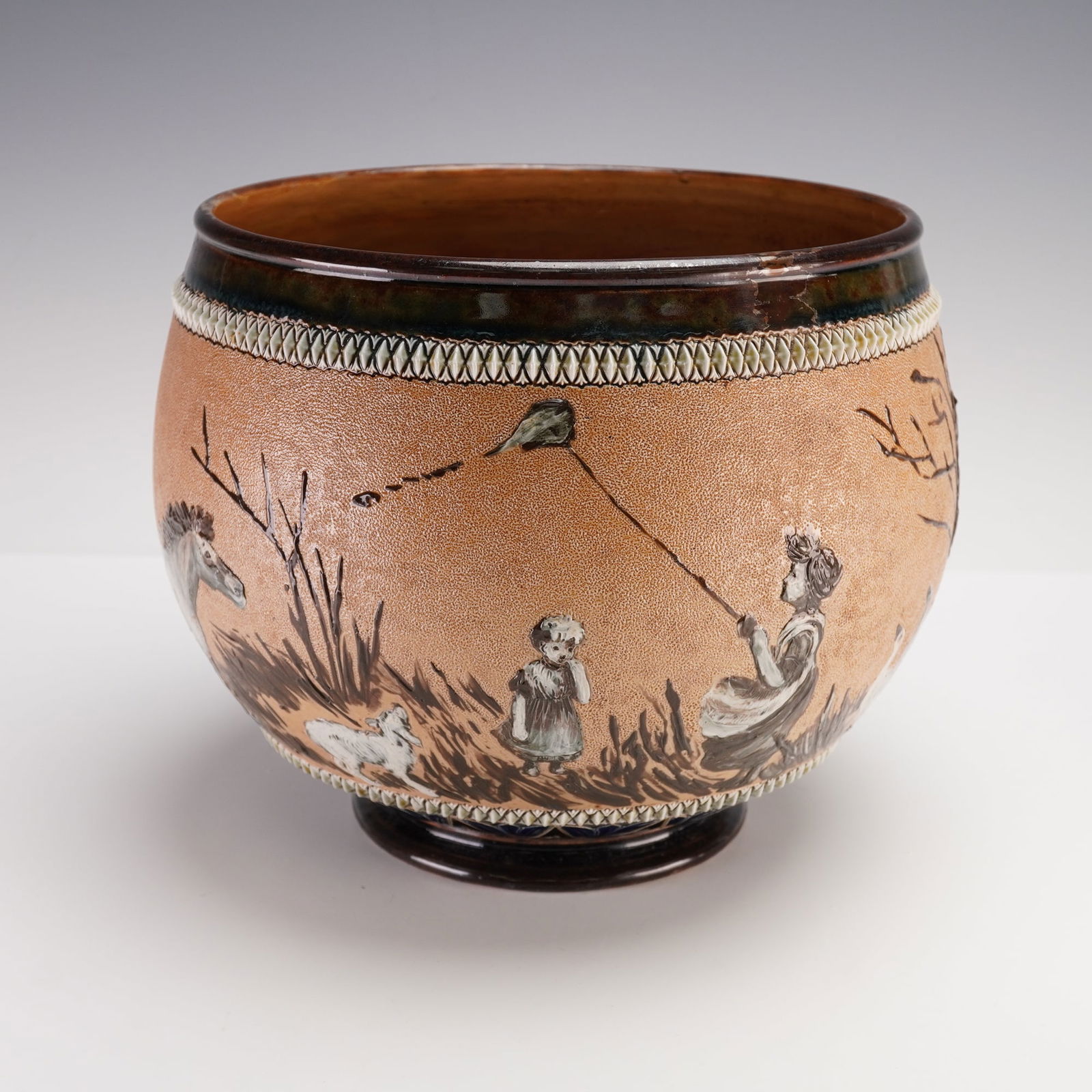 Doulton Lambeth by Hannah Barlow Stoneware Jardiniere (1 of 4)