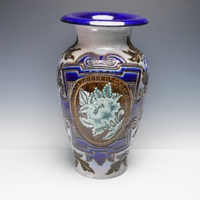 Doulton Lambeth Stoneware Large Art Nouveau Vase