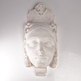 Original Richard Garbe Sculpture, St. Agnes with Headdress and Fairies