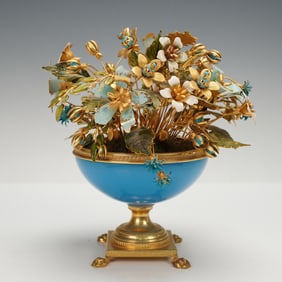 Jane Hutchenson Gorham Gilt & Enamel Floral Bouquet Centerpiece