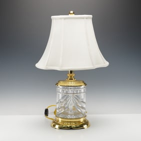 Waterford Overture Crystal and Polished Brass Table Lamp