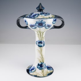William Moorcroft for James Macintyre Florian Ware Covered Urn, Blue Poppy