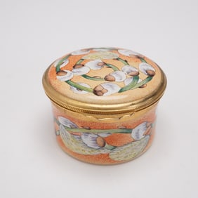 Moorcroft Copper Enamel Dandelion Motif Table Clock