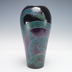 Dennis Chinaworks Sally Tuffin Snake Large Vase, Ltd Edition of 30