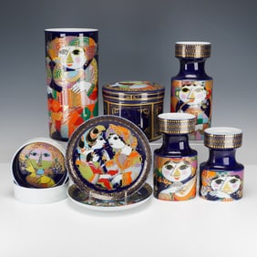 9pc Rosenthal Bjorn Winblad Studio Line-Vase, Candle Holders, Dishes