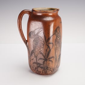 Martin Brothers Potters Salt Glazed Grotesque Birds Pitcher