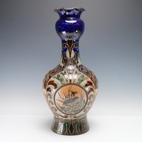 Doulton Lambeth by Florence Barlow Bird Vase
