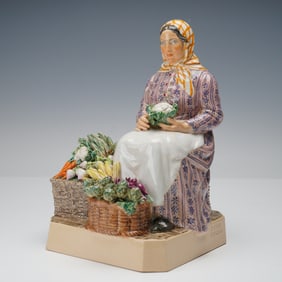 Charles Vyse Ceramic Figurine, Market Day Boulogne - Vegetables