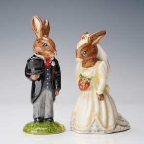 2pc Royal Doulton Prototype Bunnykins, Bride and Groom