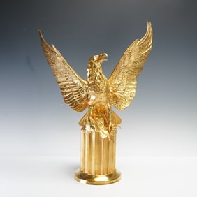 Boehm Porcelain Sculpture, Soaring Gold Eagle 40276-G