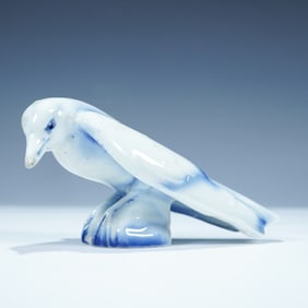 Royal Doulton Blue and White Flambe Figurine, Raven HN135