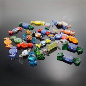 26pc Art Glass Wrapped Candy Figurines
