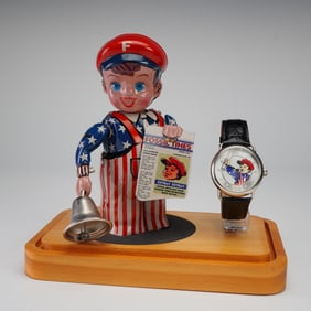 Fossil Newsboy Wristwatch and Tin Toy Set
