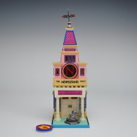 2pc Dept 56 Monopoly Collectible Figurines, Newsstand Daily and Salesman