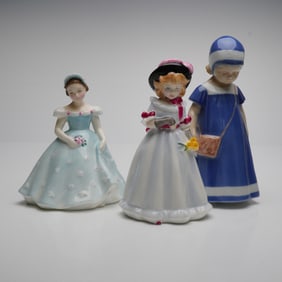 3pc Royal Doulton and Bing & Grondahl Porcelain Girl Figurines
